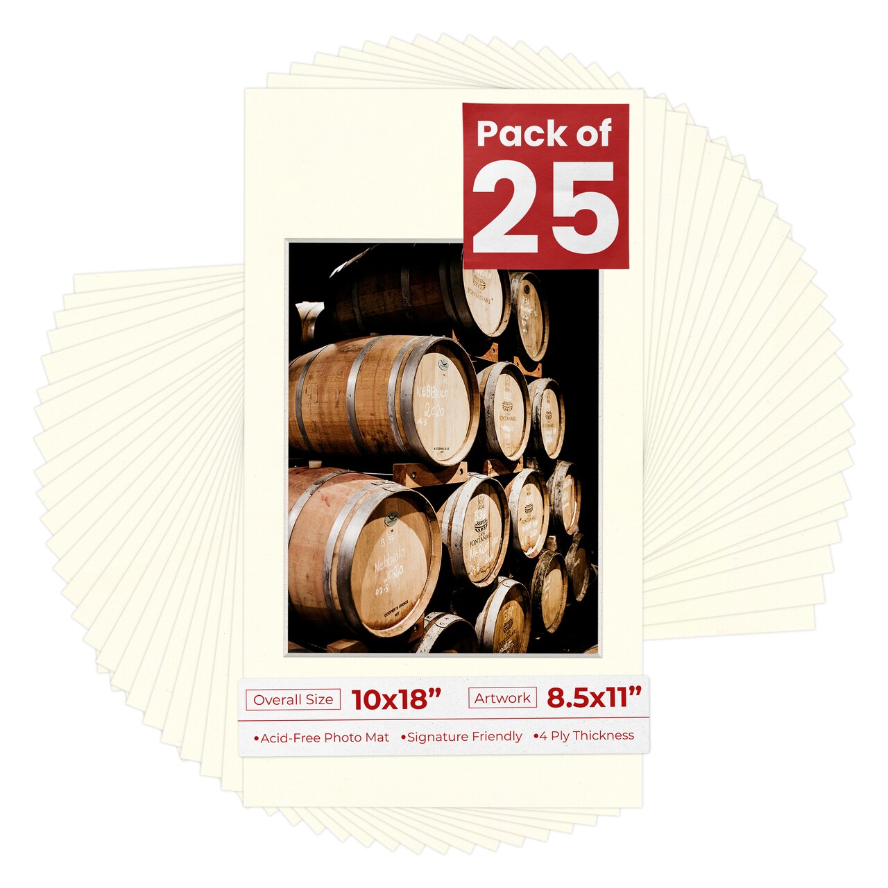 Mojave Sand Beige Mat Board for 10x18 Frames - Fits 8.5x11 Photos